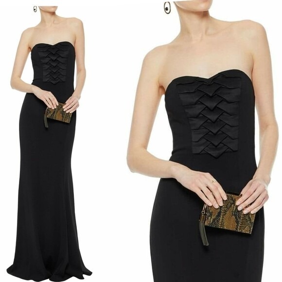 Badgley Mischka Dress 6 Black Formal Evening Gown Small Party Off Luxury Nwt$795